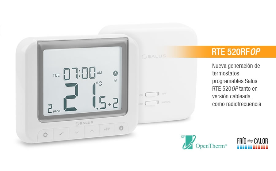 RTE 520OP – Nuevos termostatos programables Salus frío/calor con opción OpenTherm